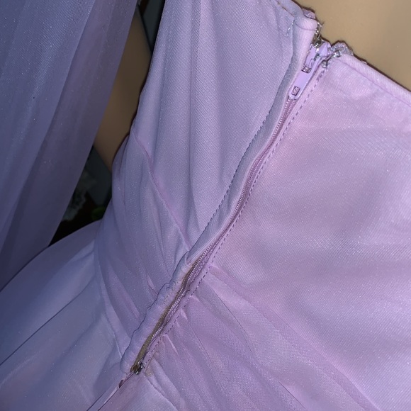 Vtg 60's 70's lilac chiffon full circle ball gown PROM maxi dress S - Picture 12 of 16